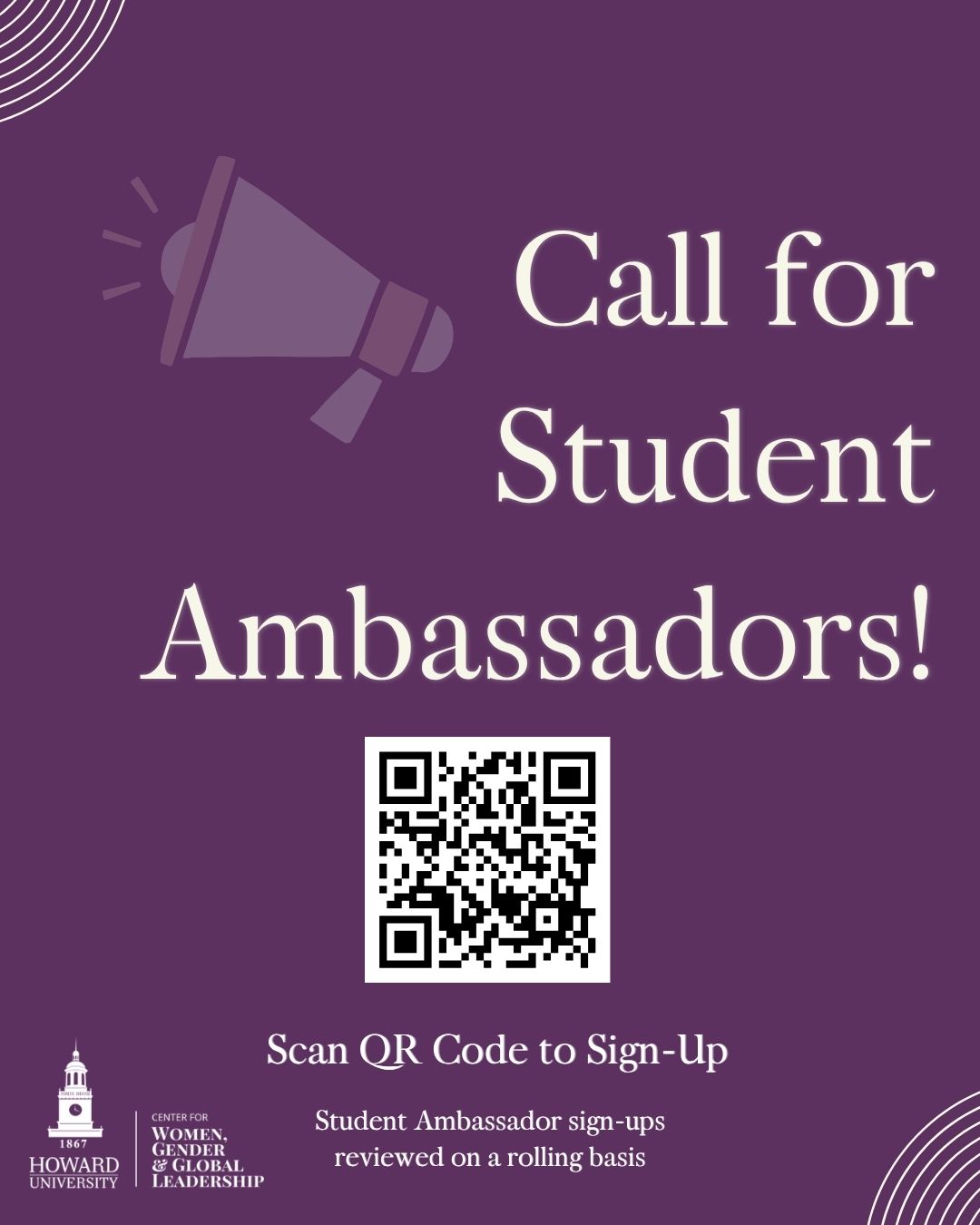 Call for Student Ambassadors with QR Code