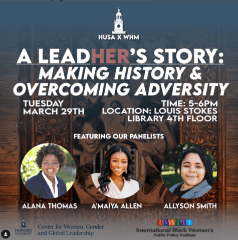 event flyer for Lead HER with event details and pictures of the panelists