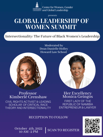 This is a poster for the Global Leadership of Women Summit on October 4